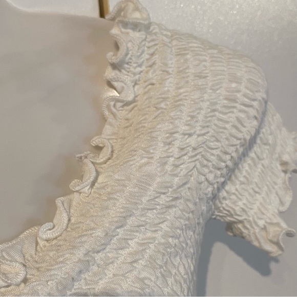 Heart and Hips Off White Criss Cross Stretchy Crop Top Size S NWT - Picture 7 of 16